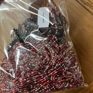 Beaded Multi-Strand Necklaces in Red and Black - Made in Nepal